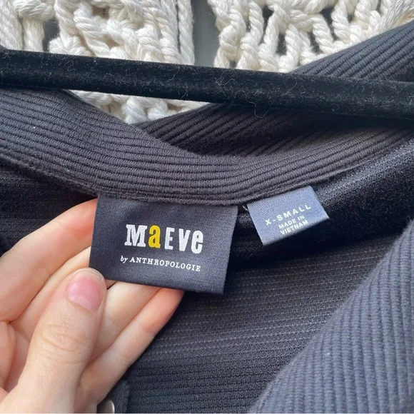 SOLD Maeve Anthropologie Ribbed Snap Up  stretchy long sleeve can off the - Picture 10 of 15